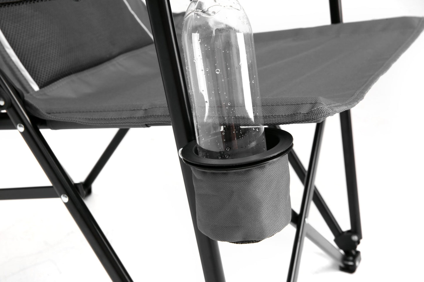 High Back Heavy Duty Lawn Chair Support 250LBS, Portable Collapsible Chair with Cup Holder -Grey - 1st Choice Furniture Direct
