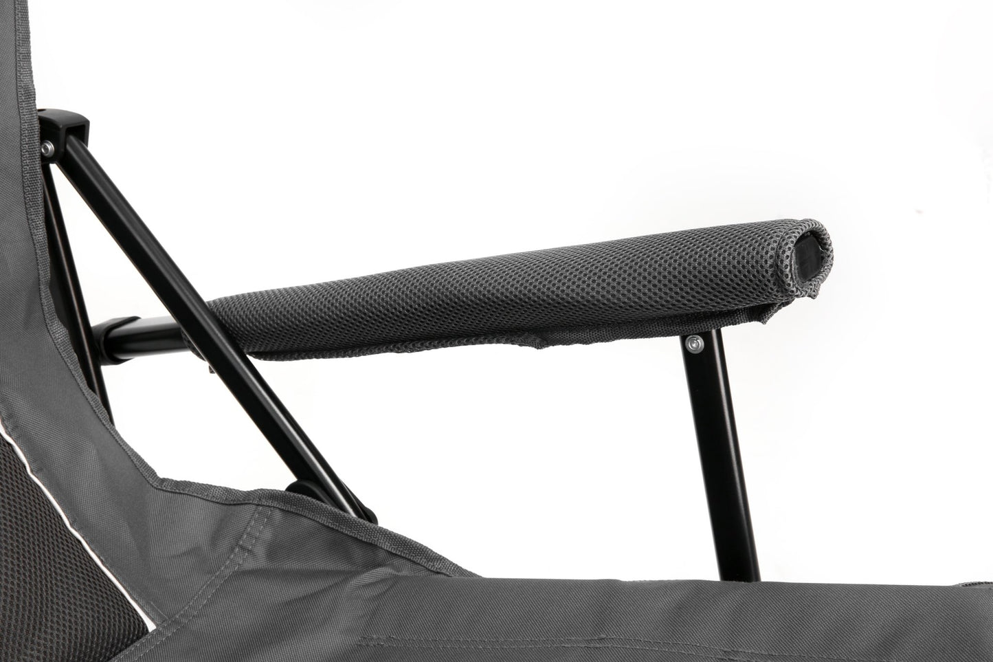 High Back Heavy Duty Lawn Chair Support 250LBS, Portable Collapsible Chair with Cup Holder -Grey - 1st Choice Furniture Direct