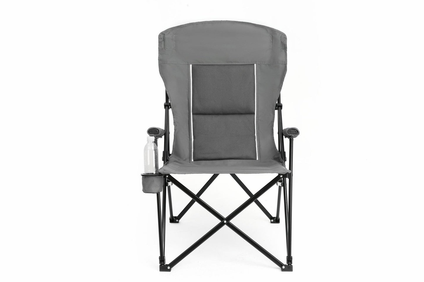 High Back Heavy Duty Lawn Chair Support 250LBS, Portable Collapsible Chair with Cup Holder -Grey - 1st Choice Furniture Direct