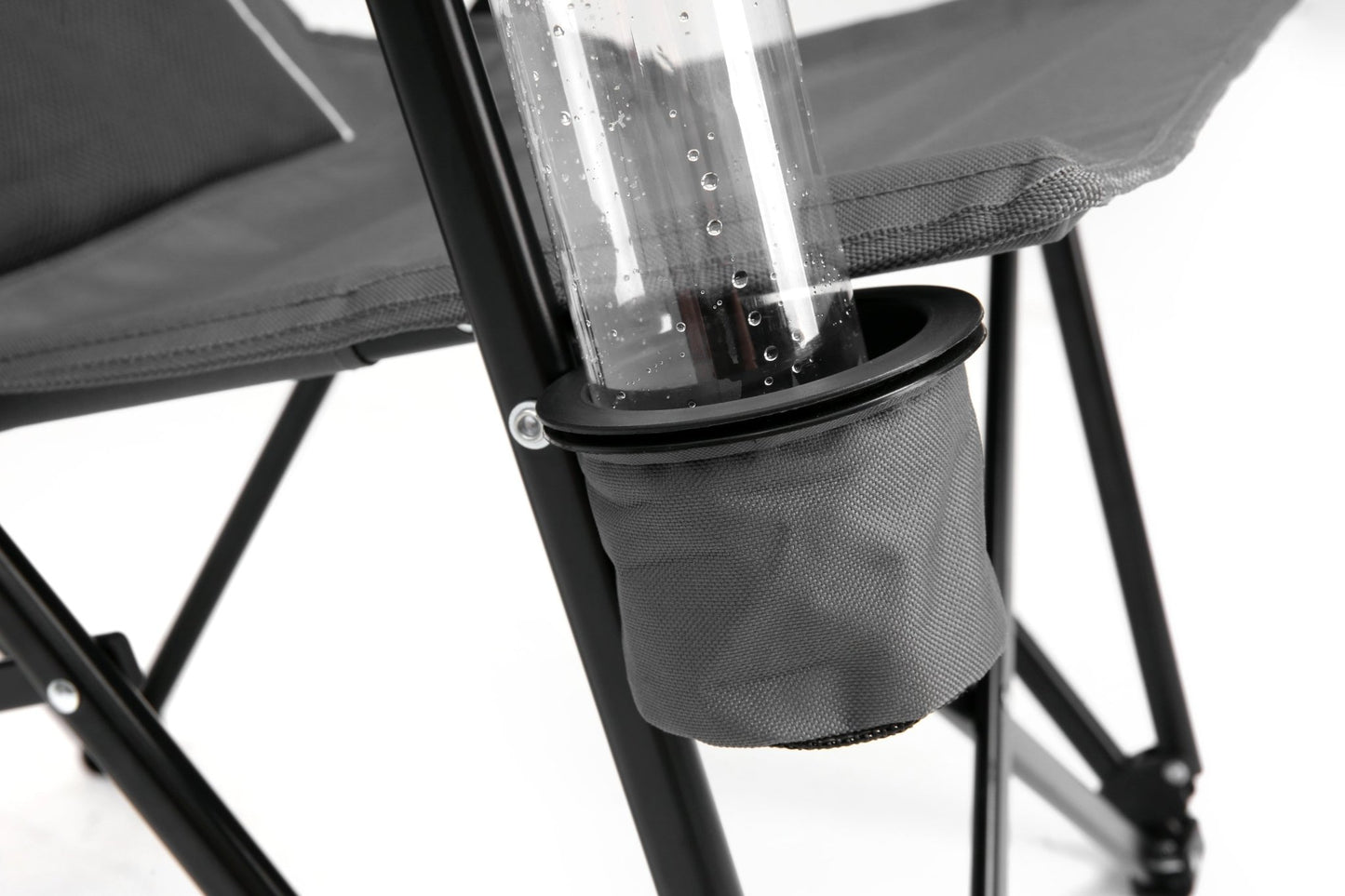 High Back Heavy Duty Lawn Chair Support 250LBS, Portable Collapsible Chair with Cup Holder -Grey - 1st Choice Furniture Direct