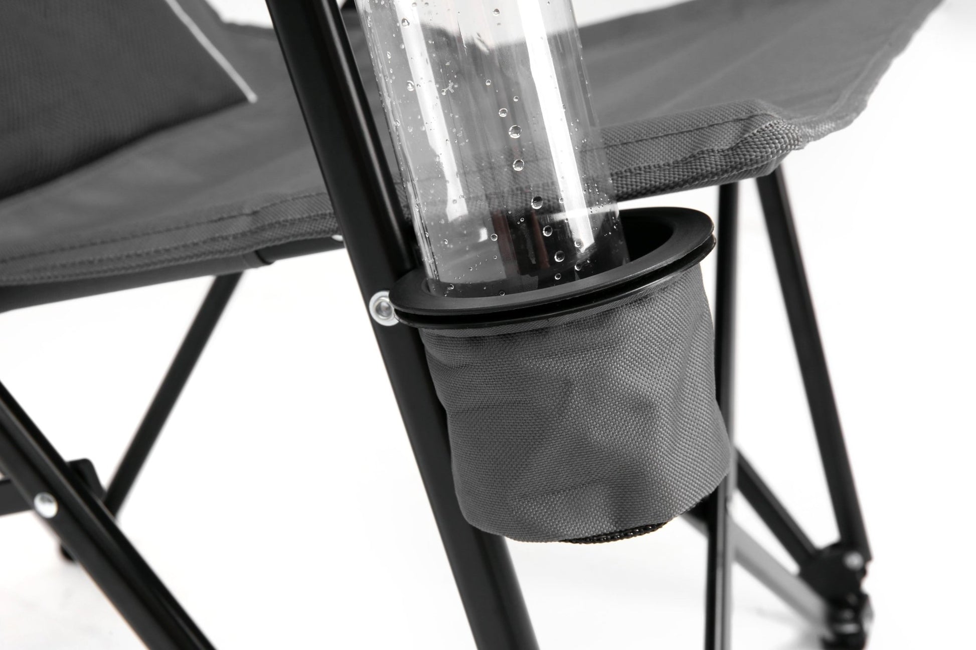 High Back Heavy Duty Lawn Chair Support 250LBS, Portable Collapsible Chair with Cup Holder -Grey - 1st Choice Furniture Direct
