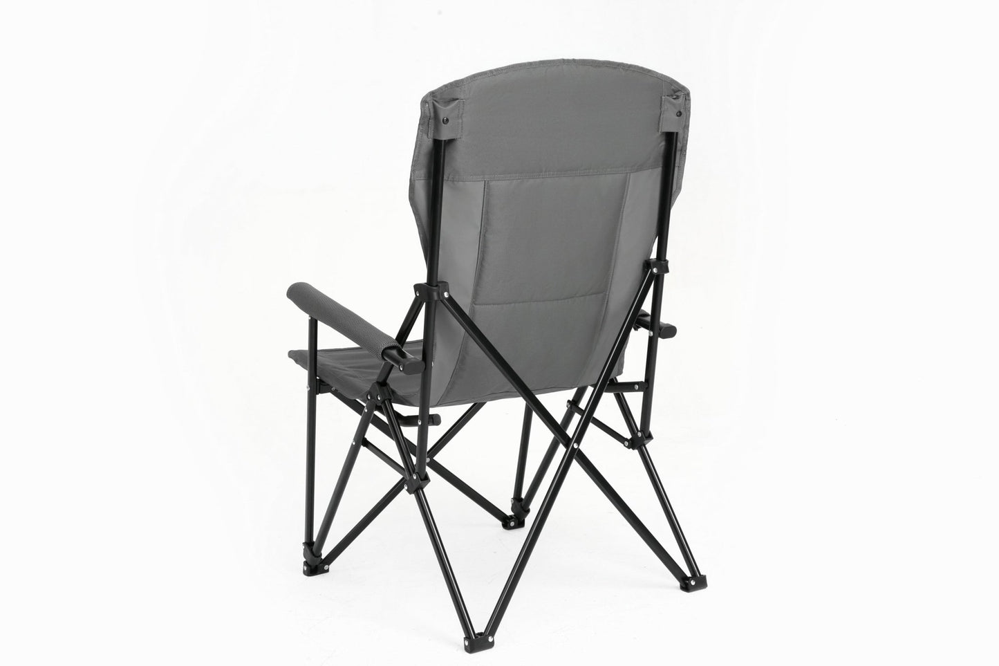 High Back Heavy Duty Lawn Chair Support 250LBS, Portable Collapsible Chair with Cup Holder - Grey - 1st Choice Furniture Direct