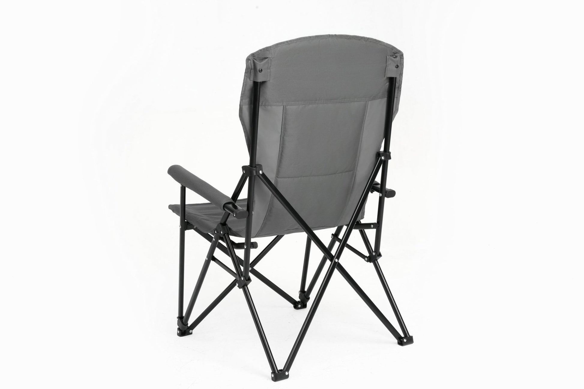 High Back Heavy Duty Lawn Chair Support 250LBS, Portable Collapsible Chair with Cup Holder - Grey - 1st Choice Furniture Direct