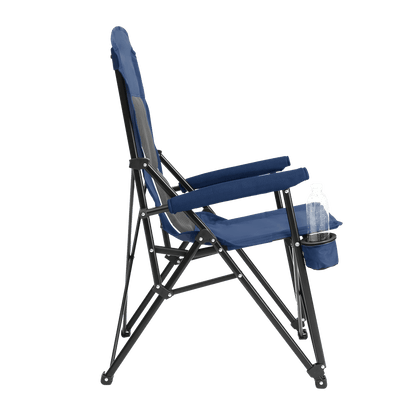 High Back Heavy Duty Lawn Chair Support 250LBS, Portable Collapsible Chair with Cup Holder - Navy blue - 1st Choice Furniture Direct