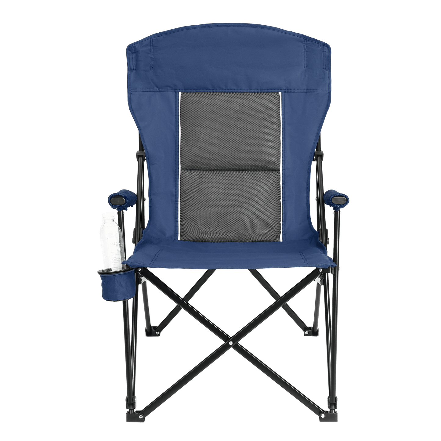 High Back Heavy Duty Lawn Chair Support 250LBS, Portable Collapsible Chair with Cup Holder - Navy blue - 1st Choice Furniture Direct