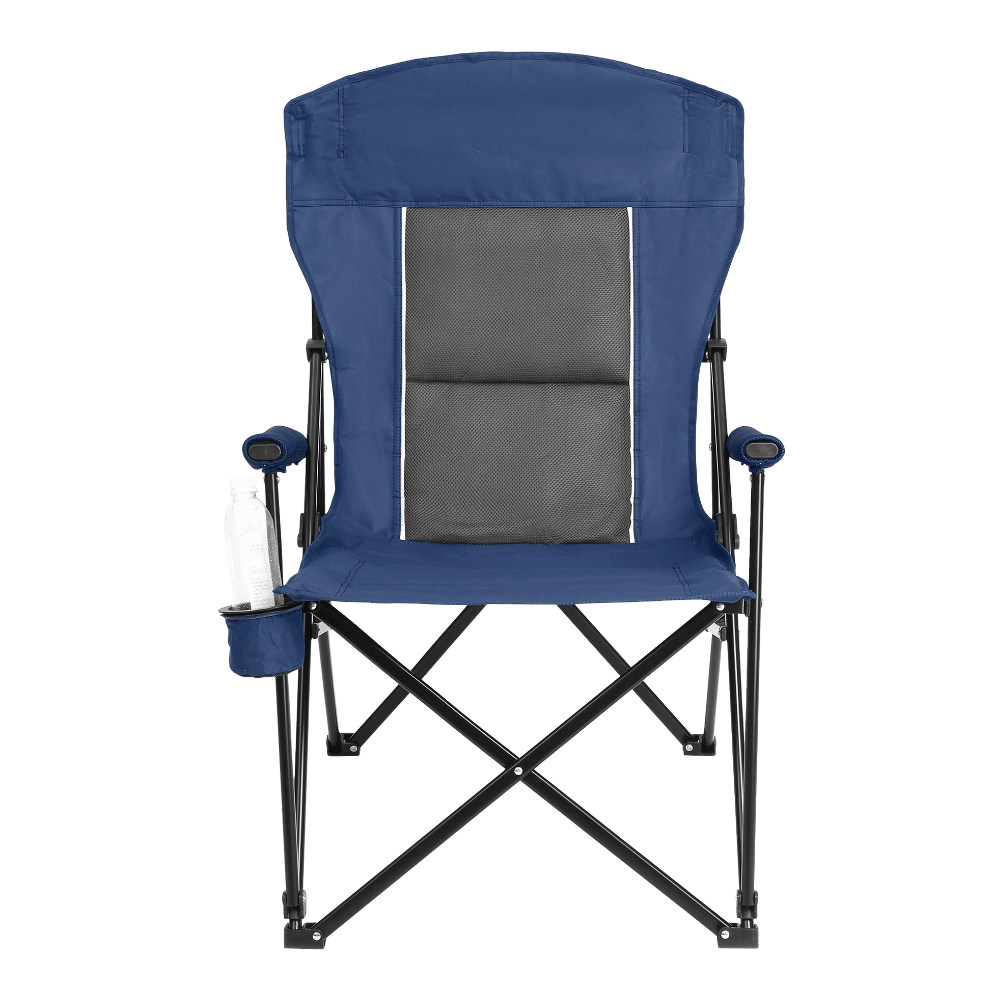 High Back Heavy Duty Lawn Chair Support 250LBS, Portable Collapsible Chair with Cup Holder - Navy blue - 1st Choice Furniture Direct