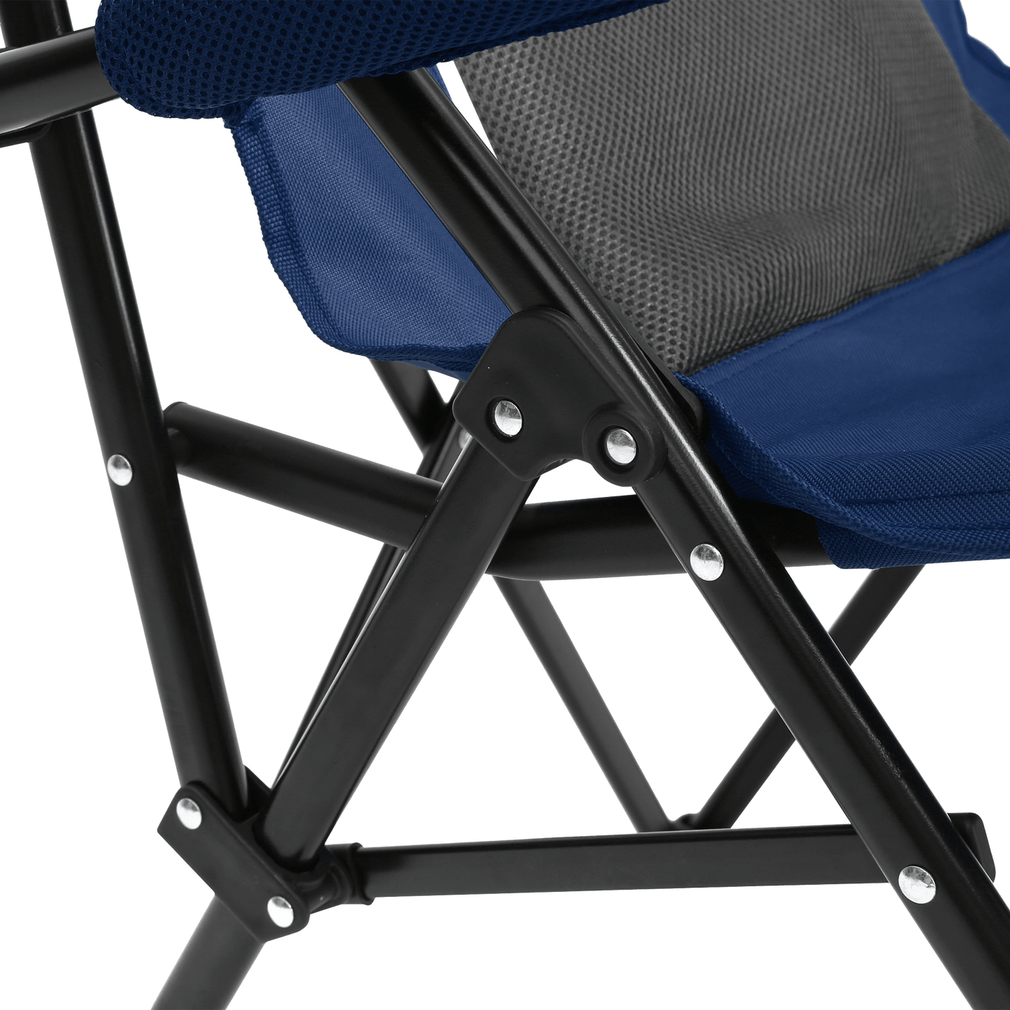 High Back Heavy Duty Lawn Chair Support 250LBS, Portable Collapsible Chair with Cup Holder - Navy blue - 1st Choice Furniture Direct