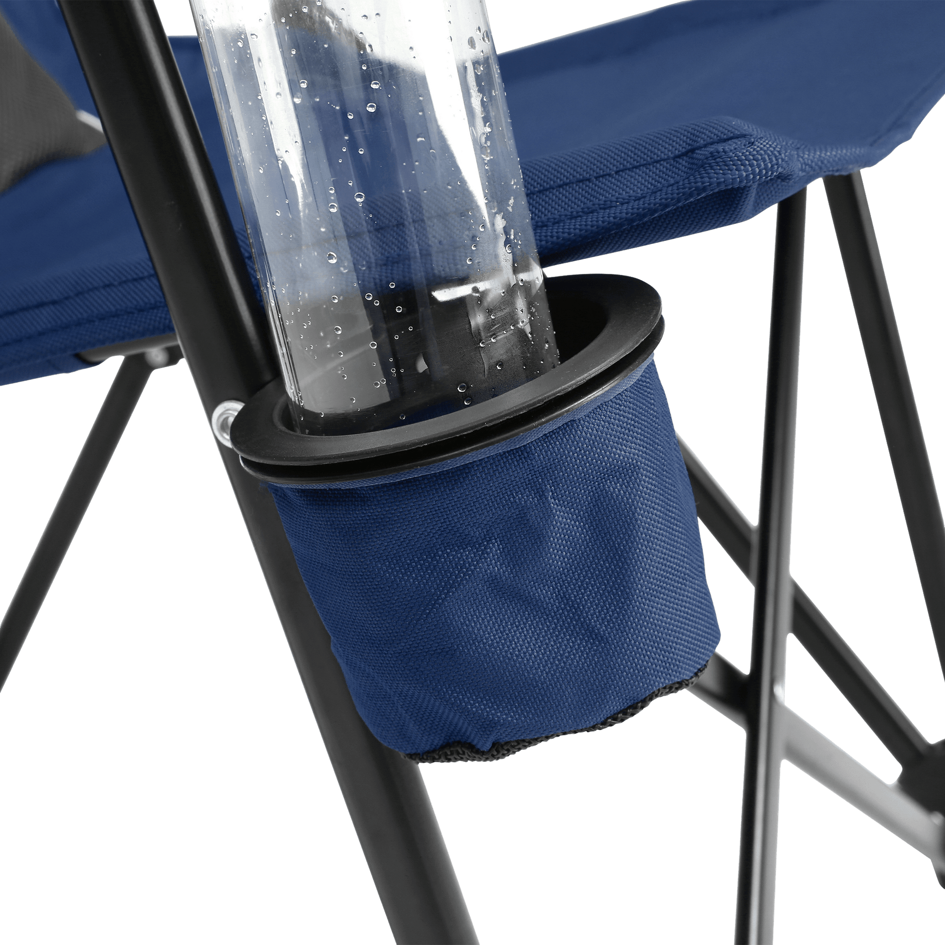 High Back Heavy Duty Lawn Chair Support 250LBS, Portable Collapsible Chair with Cup Holder - Navy blue - 1st Choice Furniture Direct
