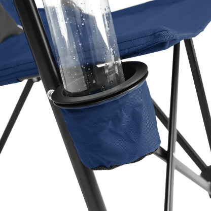 High Back Heavy Duty Lawn Chair Support 250LBS, Portable Collapsible Chair with Cup Holder - Navy blue - 1st Choice Furniture Direct