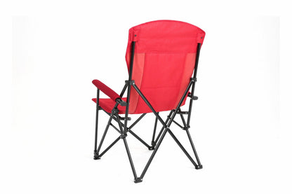 High Back Heavy Duty Lawn Chair Support 250LBS, Portable Collapsible Chair with Cup Holder - Red - 1st Choice Furniture Direct
