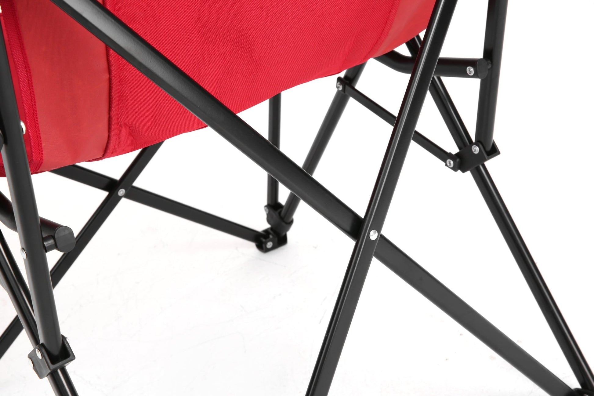 High Back Heavy Duty Lawn Chair Support 250LBS, Portable Collapsible Chair with Cup Holder - Red - 1st Choice Furniture Direct
