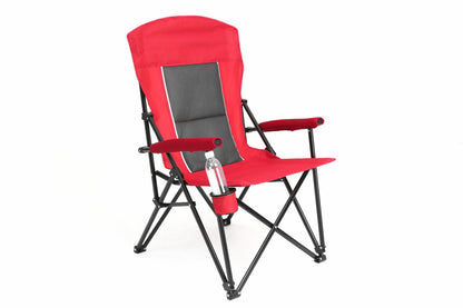 High Back Heavy Duty Lawn Chair Support 250LBS, Portable Collapsible Chair with Cup Holder - Red - 1st Choice Furniture Direct
