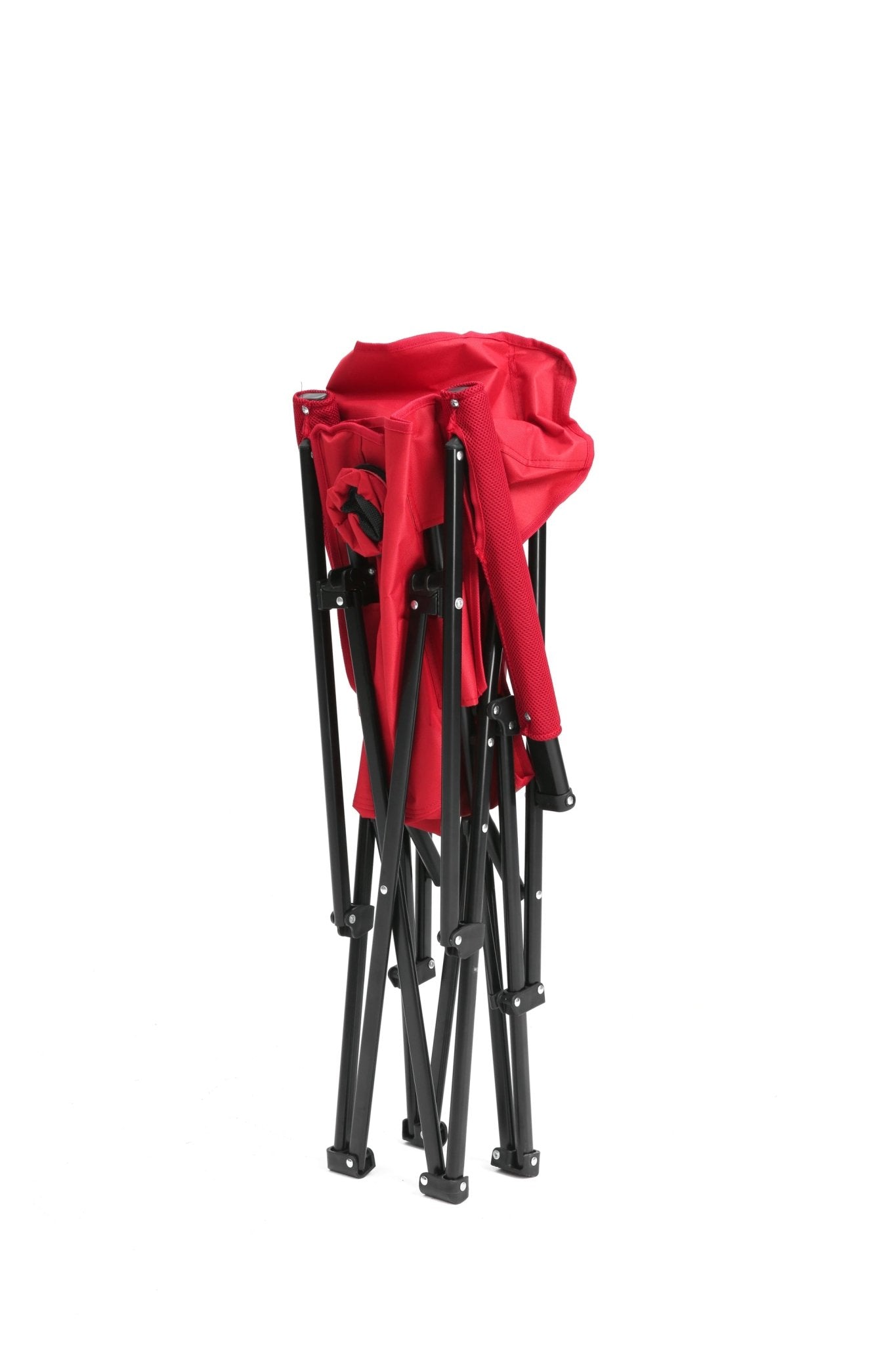 High Back Heavy Duty Lawn Chair Support 250LBS, Portable Collapsible Chair with Cup Holder - Red - 1st Choice Furniture Direct