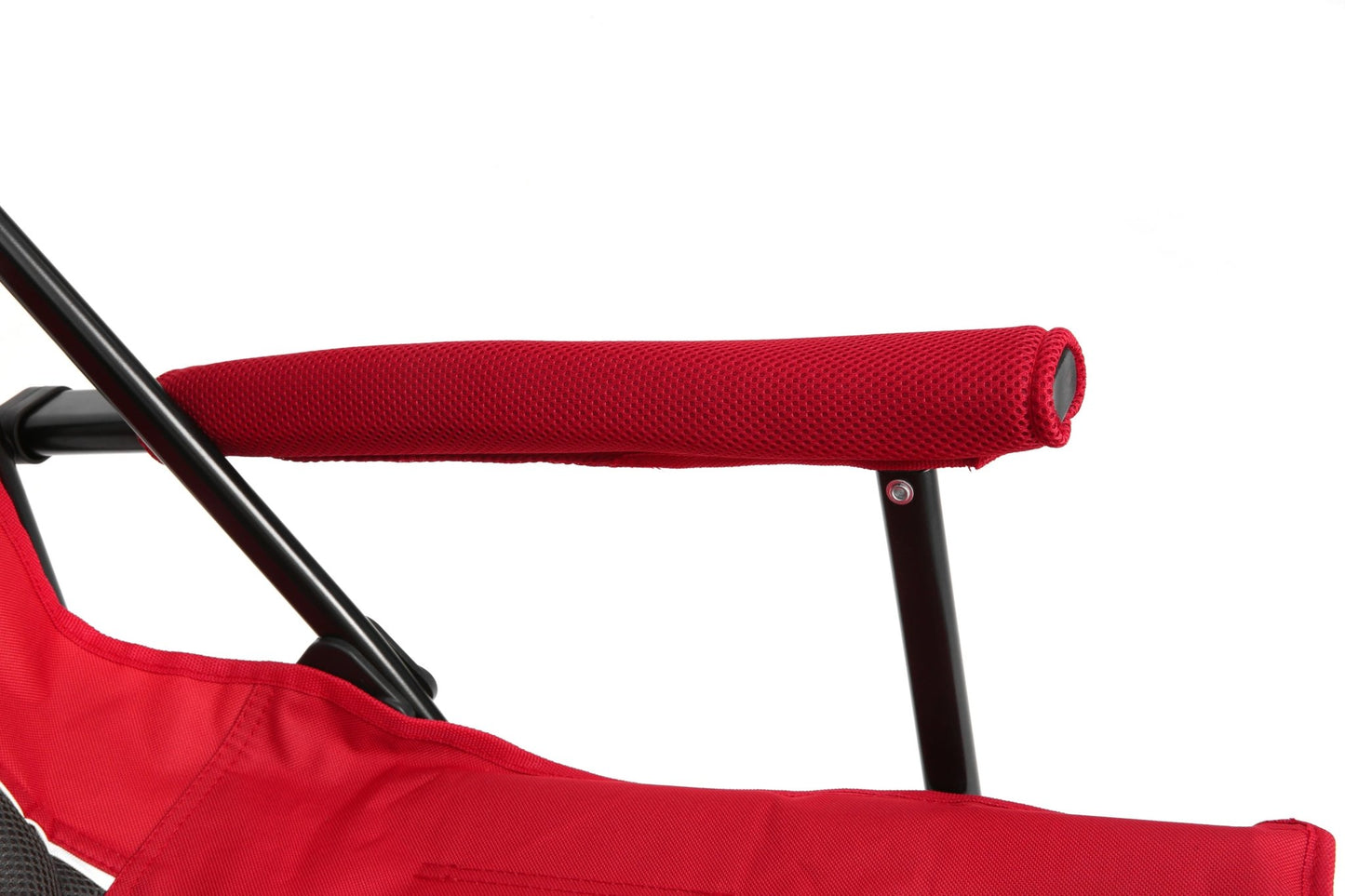 High Back Heavy Duty Lawn Chair Support 250LBS, Portable Collapsible Chair with Cup Holder - Red - 1st Choice Furniture Direct