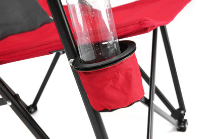 High Back Heavy Duty Lawn Chair Support 250LBS, Portable Collapsible Chair with Cup Holder - Red - 1st Choice Furniture Direct