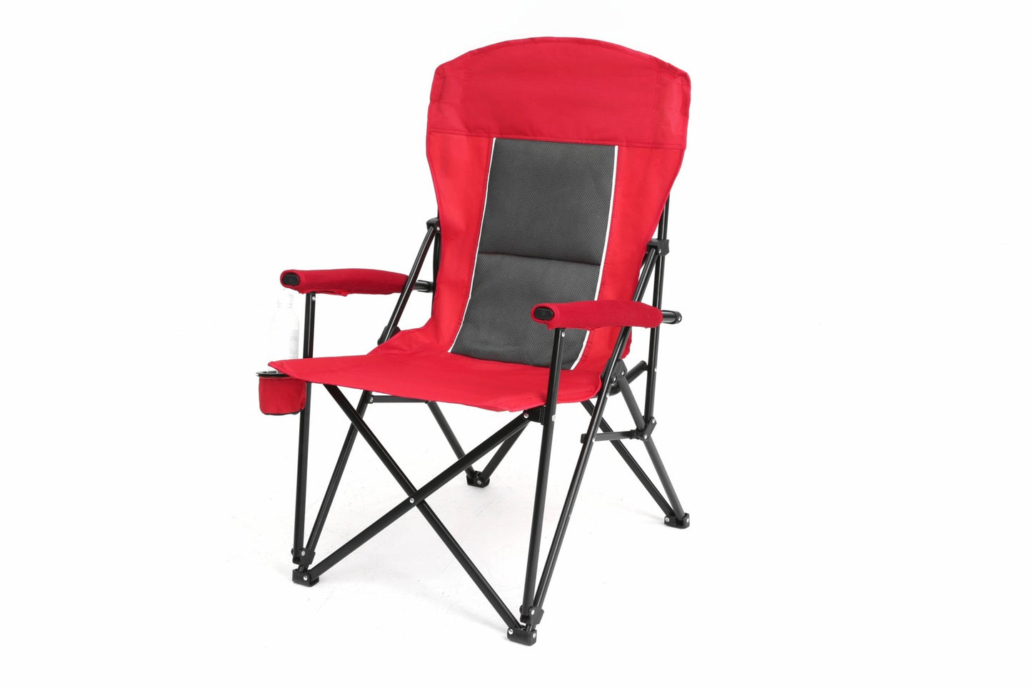 High Back Heavy Duty Lawn Chair Support 250LBS, Portable Collapsible Chair with Cup Holder - Red - 1st Choice Furniture Direct