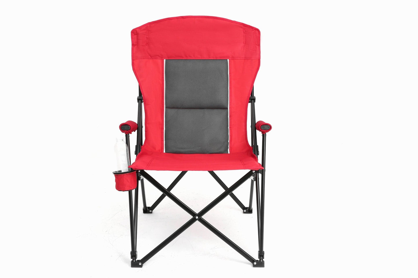 High Back Heavy Duty Lawn Chair Support 250LBS, Portable Collapsible Chair with Cup Holder - Red - 1st Choice Furniture Direct