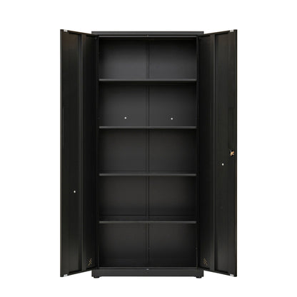 High Storage Cabinet with 2 Doors and 4 Partitions to Separate 5 Storage Spaces, Home/ Office Design - 1st Choice Furniture Direct