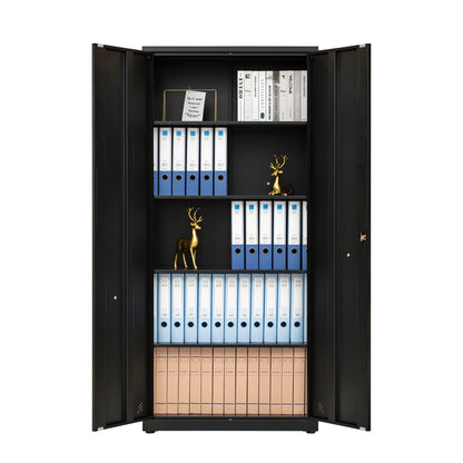 High Storage Cabinet with 2 Doors and 4 Partitions to Separate 5 Storage Spaces, Home/ Office Design - 1st Choice Furniture Direct