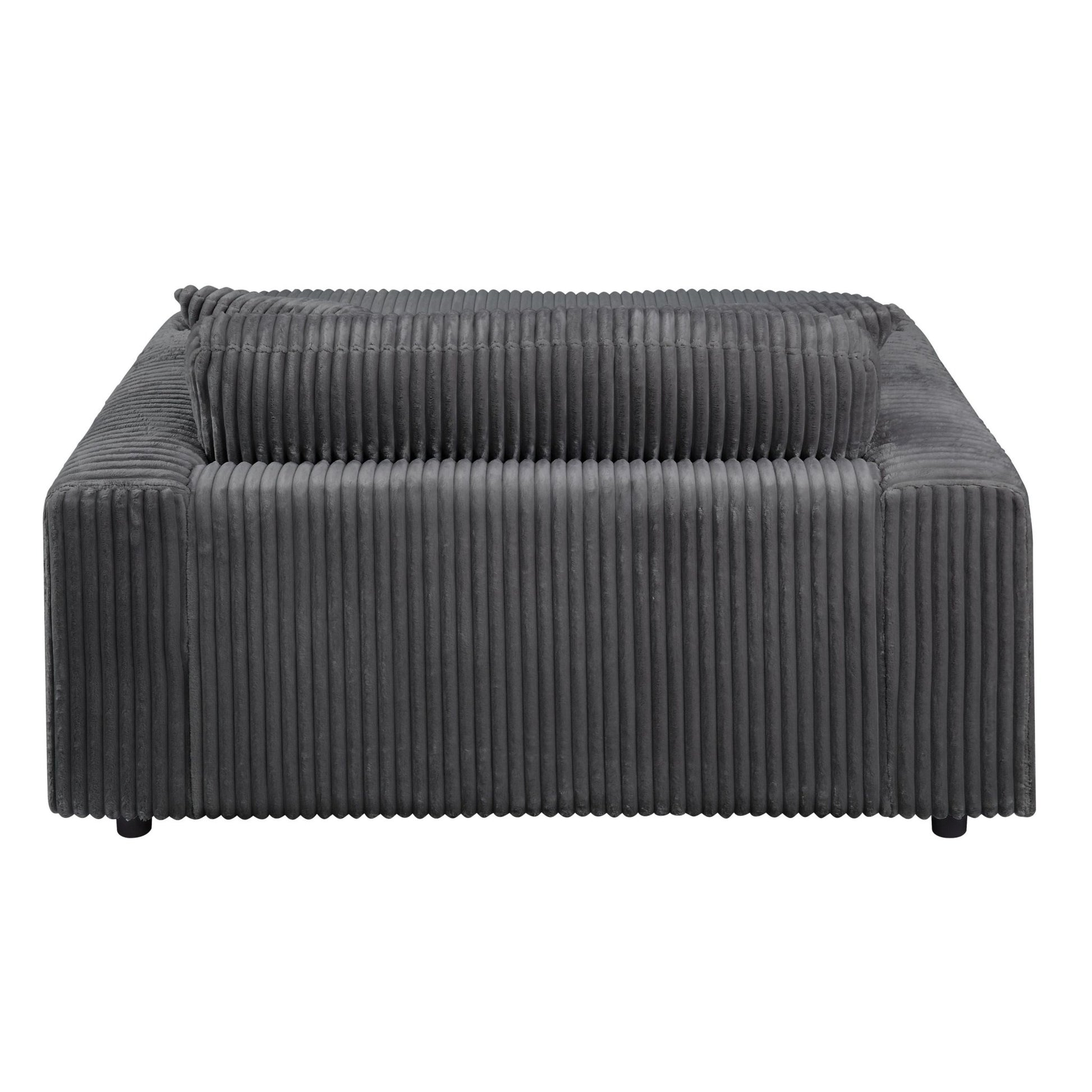 Hilde Gray Corduroy Chaise w/2 Pillows - 1st Choice Furniture Direct
