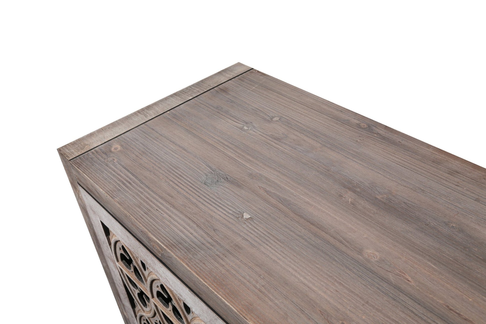 Hollow Four Door Antique Cabinet, American Country Style, Suitable for Living Room, TV Cabinet, Kitchen (Brown) - 1st Choice Furniture Direct