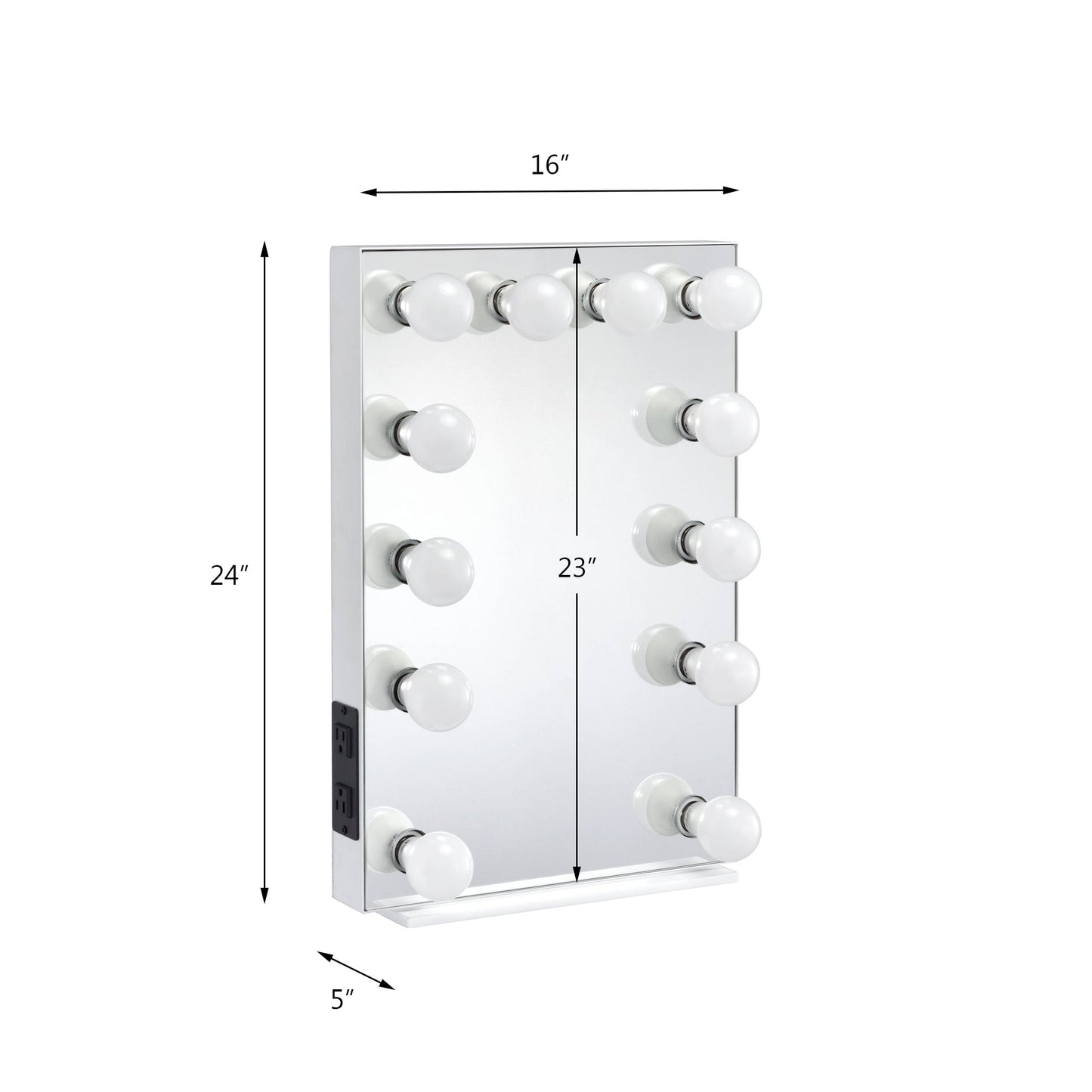 Hollywood Vanity Mirror with Light Bulb Sockets - 1st Choice Furniture Direct