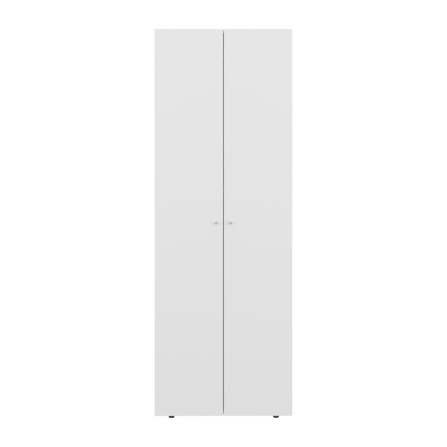 Home 2 Doors Closet System Armoire, Hanging Rod and Storage Shelf, Modern Armoire for Bedroom Organization Storage, White - 1st Choice Furniture Direct