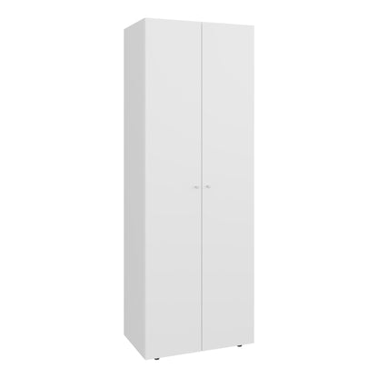 Home 2 Doors Closet System Armoire, Hanging Rod and Storage Shelf, Modern Armoire for Bedroom Organization Storage, White - 1st Choice Furniture Direct