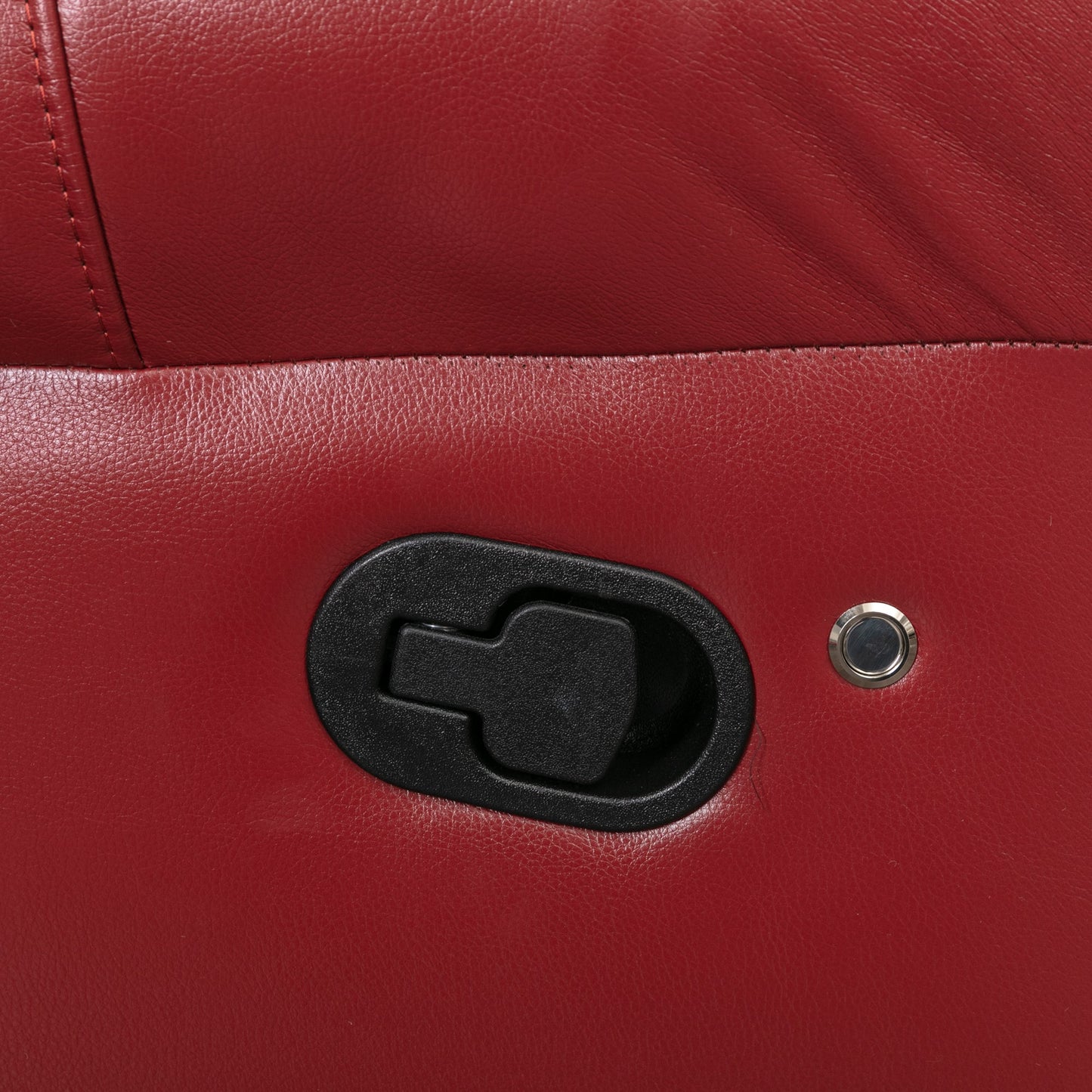 Home Theater Manual Recliner Loveseat with Storage, Cup Holders, LED, Wine Red Faux Leather, 73.2'' - 1st Choice Furniture Direct