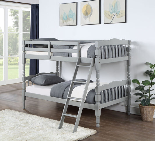 Homestead Gray Finish Twin/Twin Bunk Bed - 1st Choice Furniture Direct
