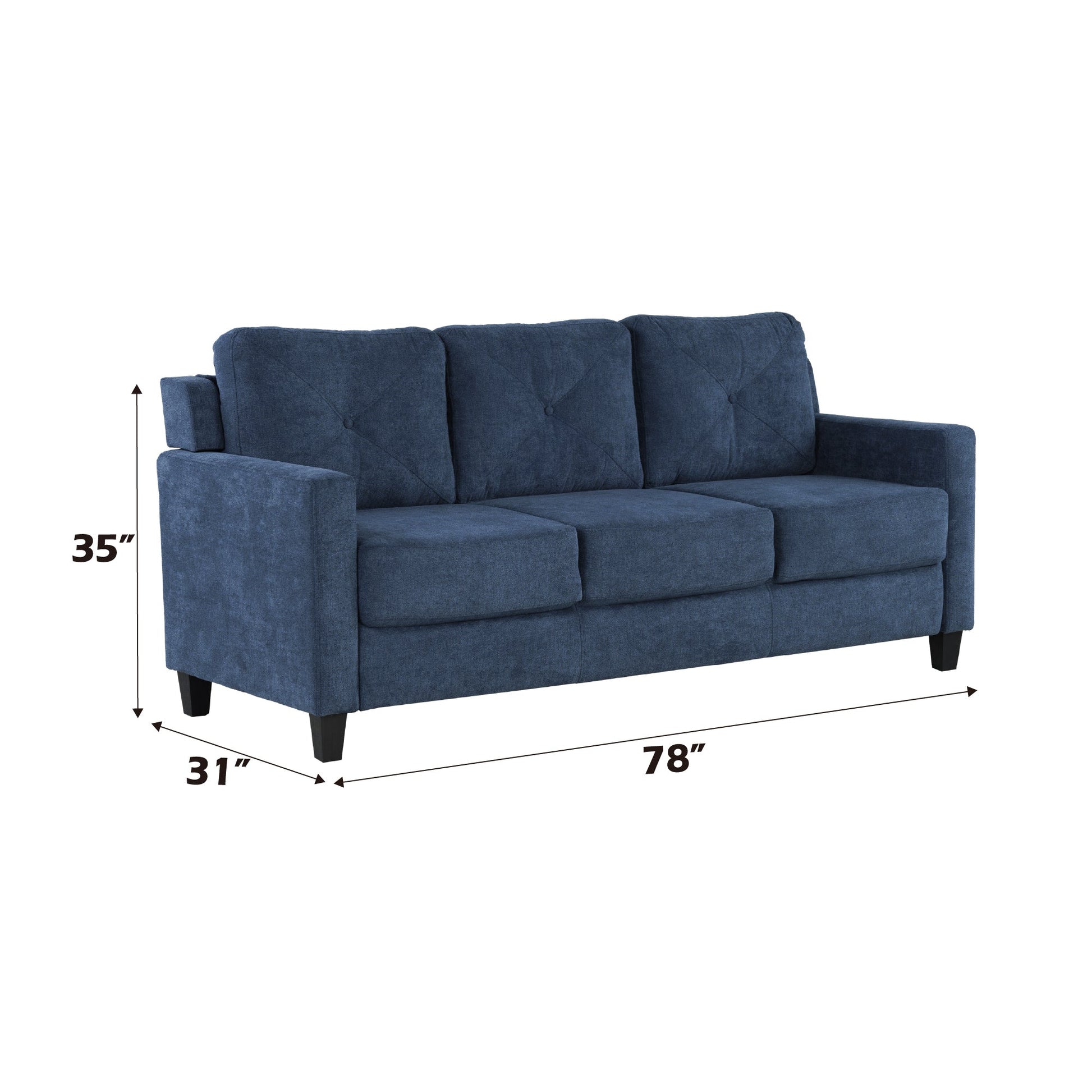 Horatio Navy Chenille 3 Seater Sofa - 1st Choice Furniture Direct