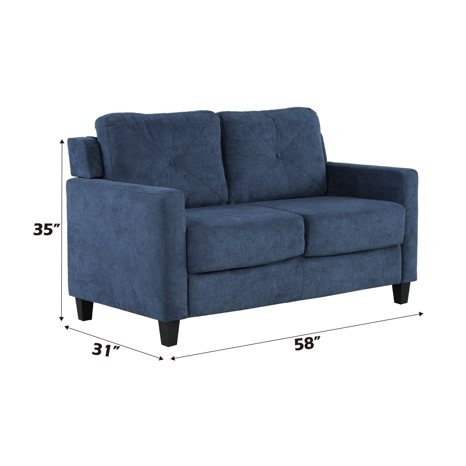Horatio Navy Chenille 3PCS Living Room Set - 1st Choice Furniture Direct