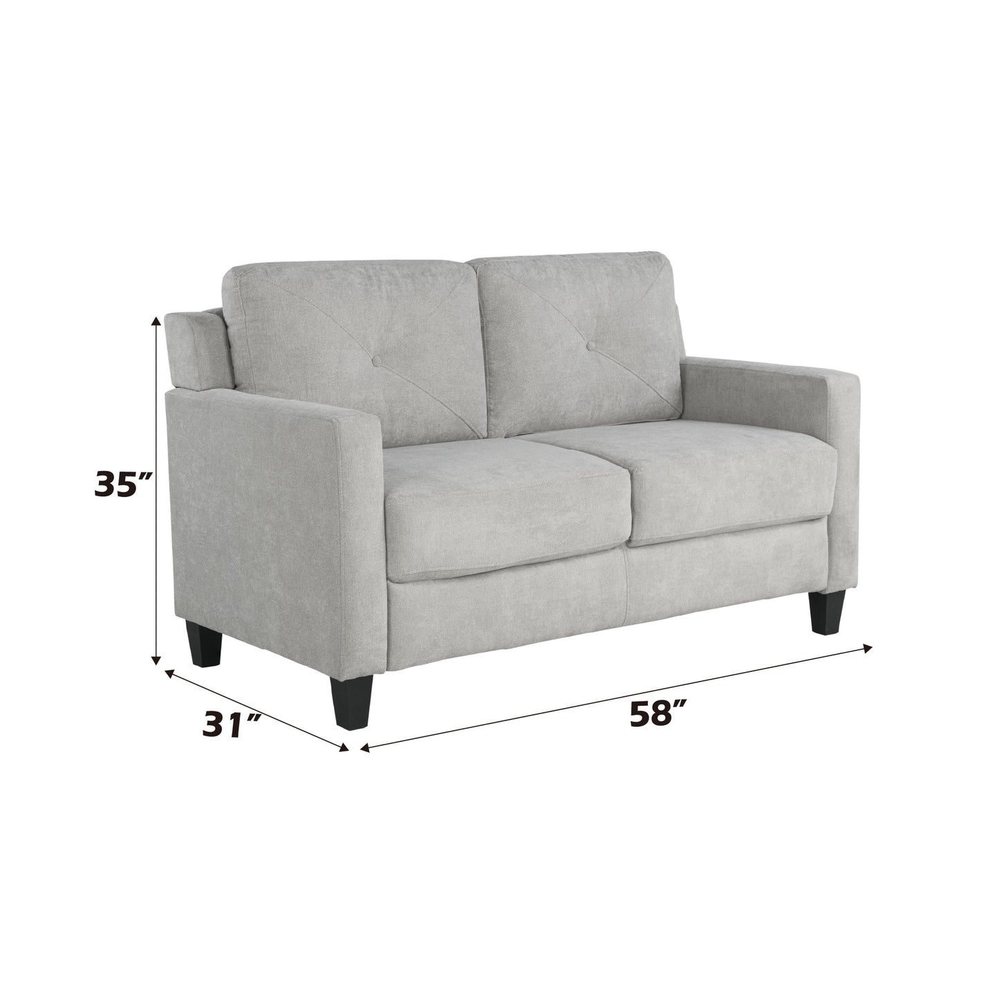 Horatio Taupe Chenille 2 Seater Loveseat - 1st Choice Furniture Direct