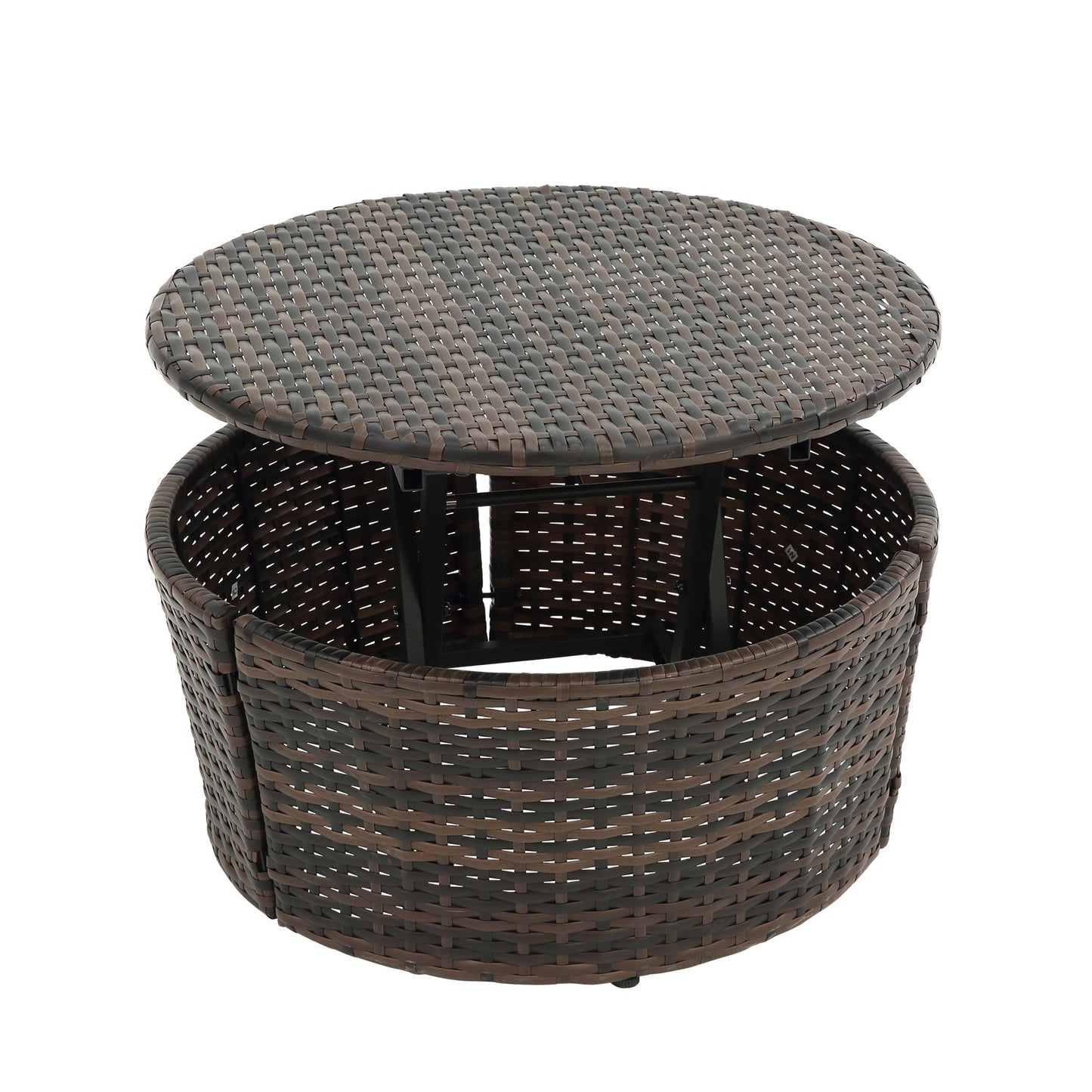 Hot Sale KD Rattan Round Lounge With Canopy Bali Canopy Bed Outdoor, Wicker Outdoor Sofa Bed with lift coffee table - 1st Choice Furniture Direct