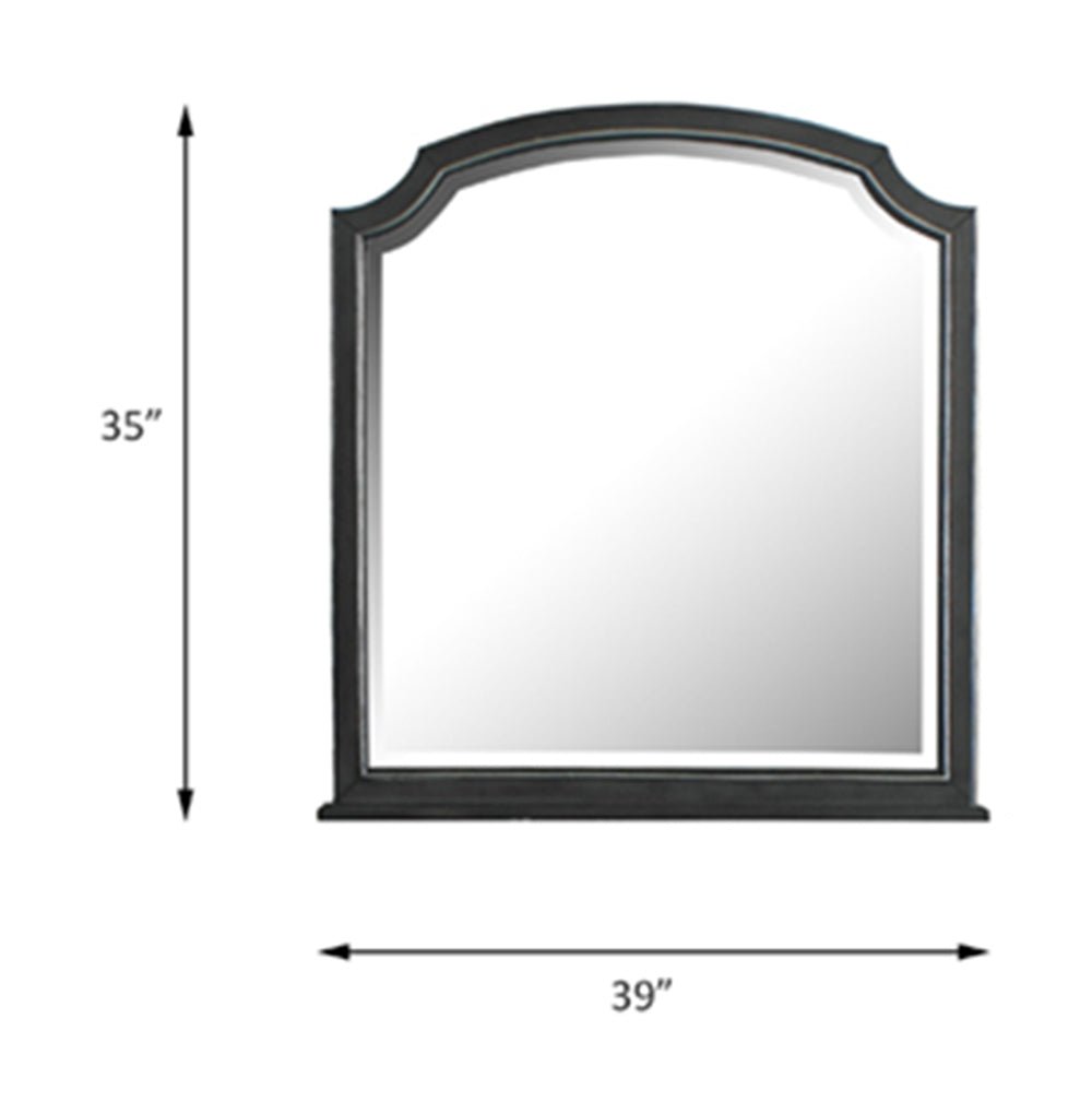 House Beatrice Charcoal Finished Mirror - 1st Choice Furniture Direct