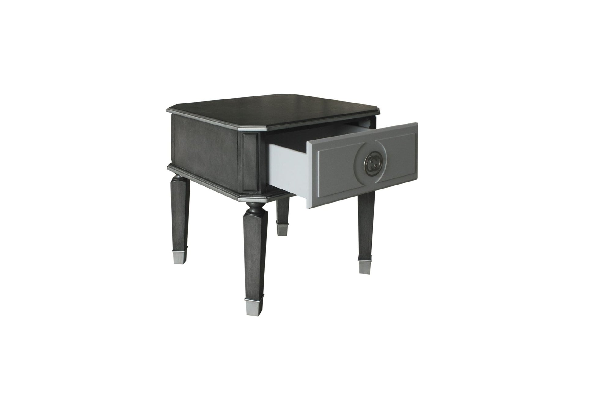 House Beatrice Charcoal & Light Gray Finish End Table - 1st Choice Furniture Direct