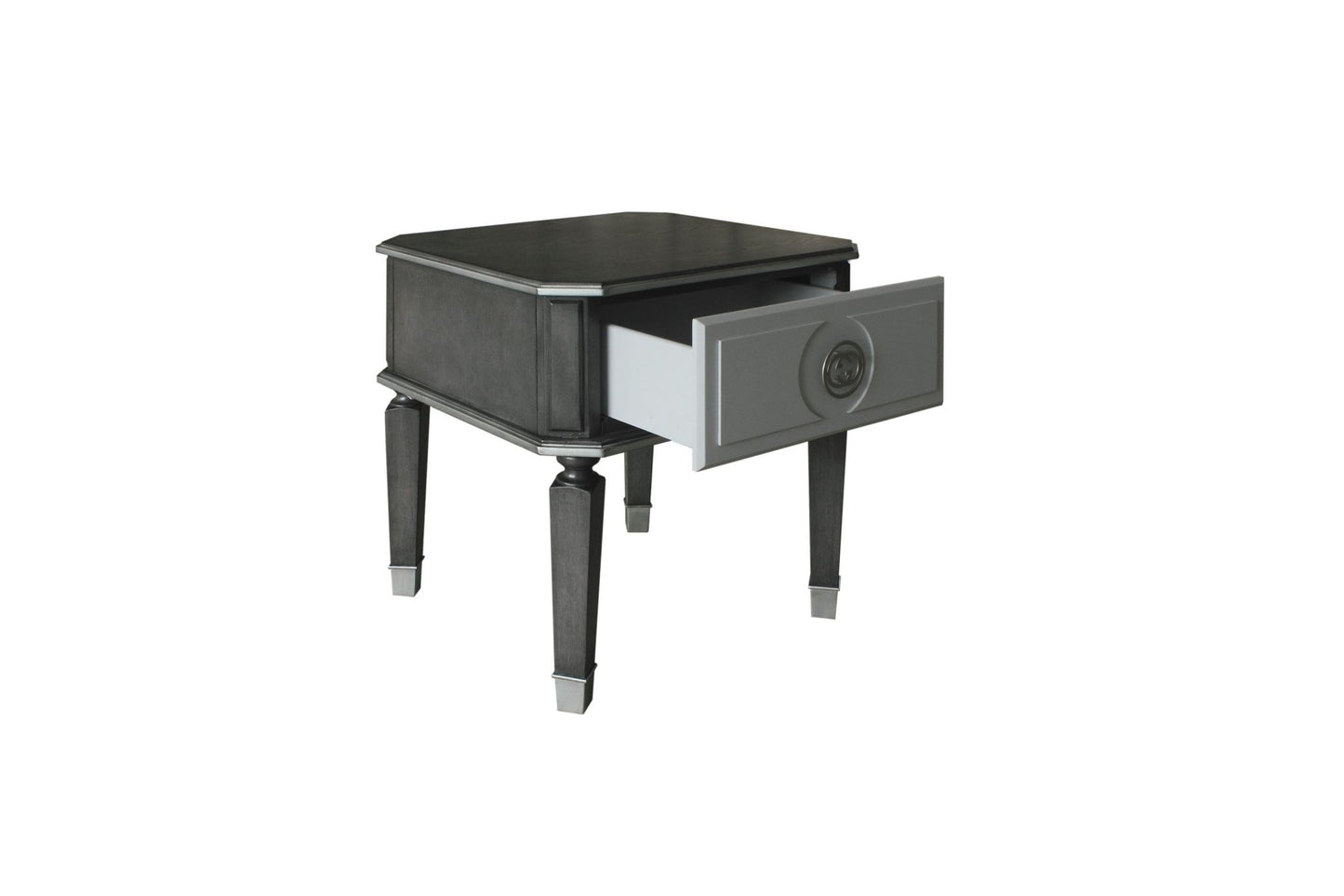 House Beatrice Charcoal & Light Gray Finish End Table - 1st Choice Furniture Direct