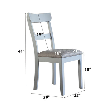 House Marchese Two Tone Gray Fabric & Pearl Gray Finish Side Chair (Set of 2) - 1st Choice Furniture Direct