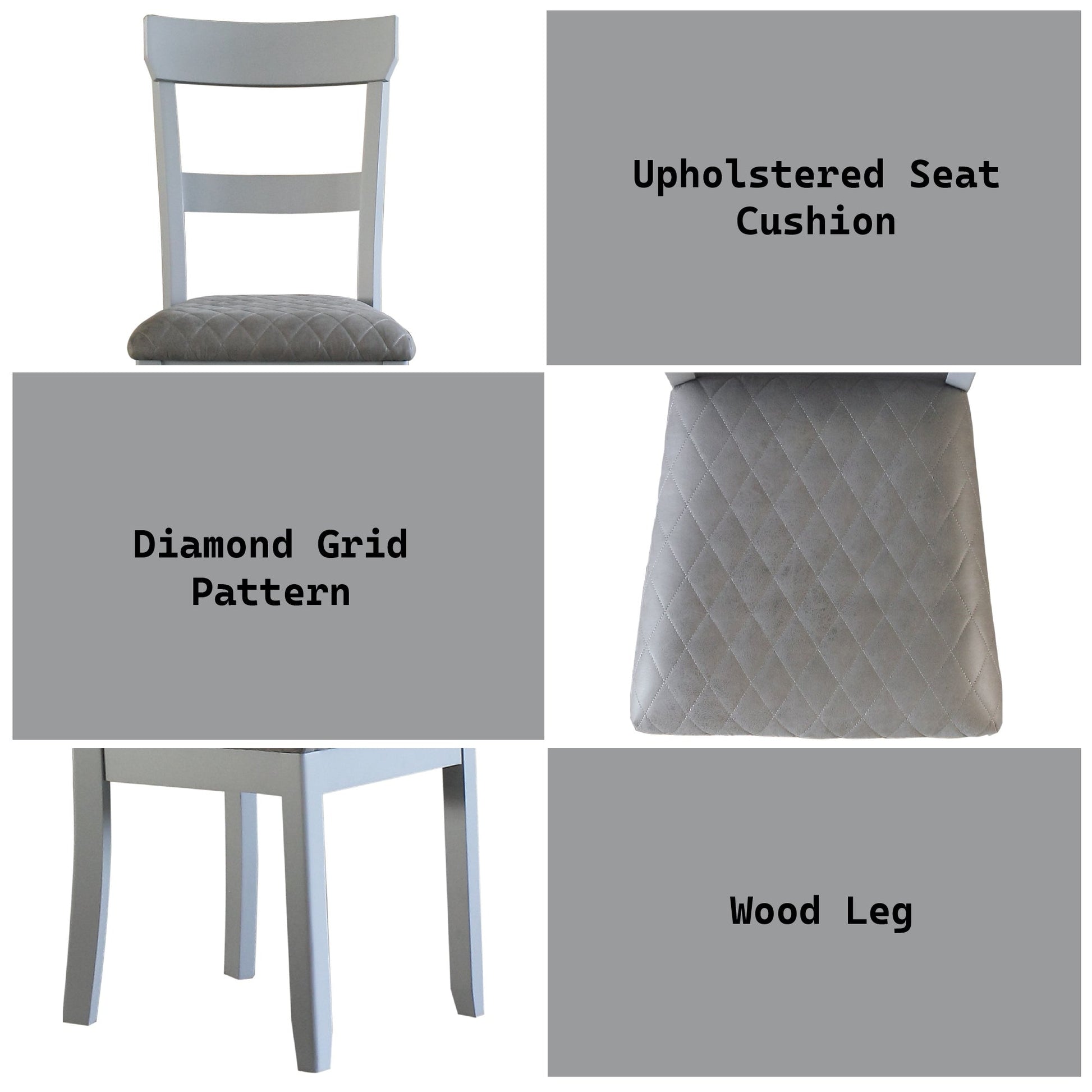 House Marchese Two Tone Gray Fabric & Pearl Gray Finish Side Chair (Set of 2) - 1st Choice Furniture Direct