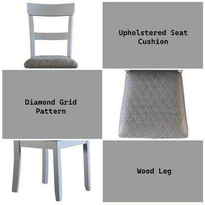 House Marchese Two Tone Gray Fabric & Pearl Gray Finish Side Chair (Set of 2) - 1st Choice Furniture Direct