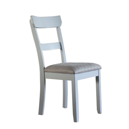 House Marchese Two Tone Gray Fabric & Pearl Gray Finish Side Chair (Set of 2) - 1st Choice Furniture Direct