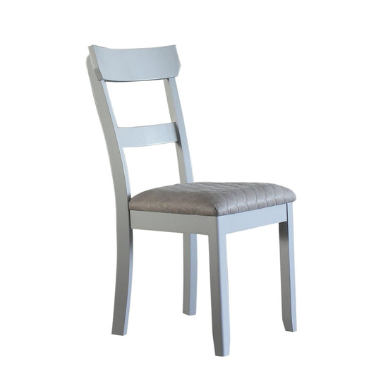 House Marchese Two Tone Gray Fabric & Pearl Gray Finish Side Chair (Set of 2) - 1st Choice Furniture Direct