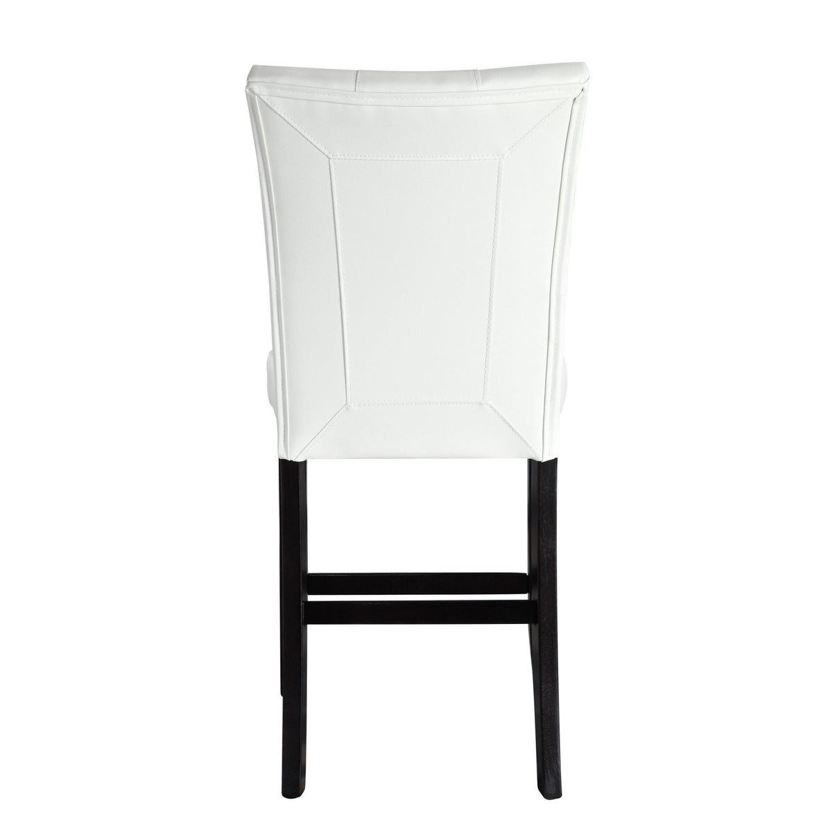 Hussein White Synthetic Leather & Black Finish Counter Height Chair (Set of 2) - 1st Choice Furniture Direct