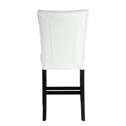 Hussein White Synthetic Leather & Black Finish Counter Height Chair (Set of 2) - 1st Choice Furniture Direct