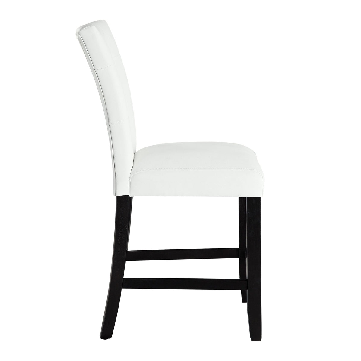 Hussein White Synthetic Leather & Black Finish Counter Height Chair (Set of 2) - 1st Choice Furniture Direct