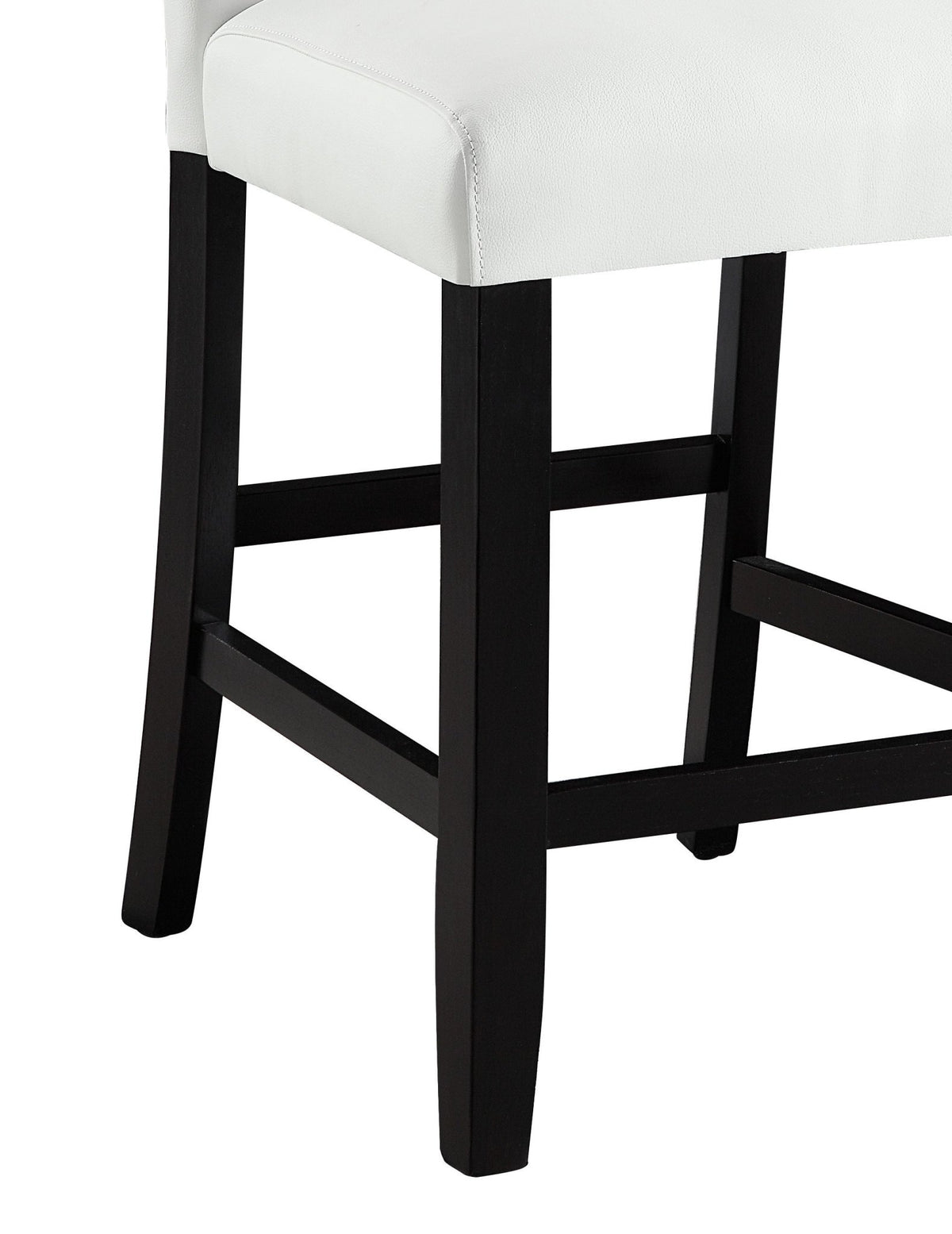 Hussein White Synthetic Leather & Black Finish Counter Height Chair (Set of 2) - 1st Choice Furniture Direct