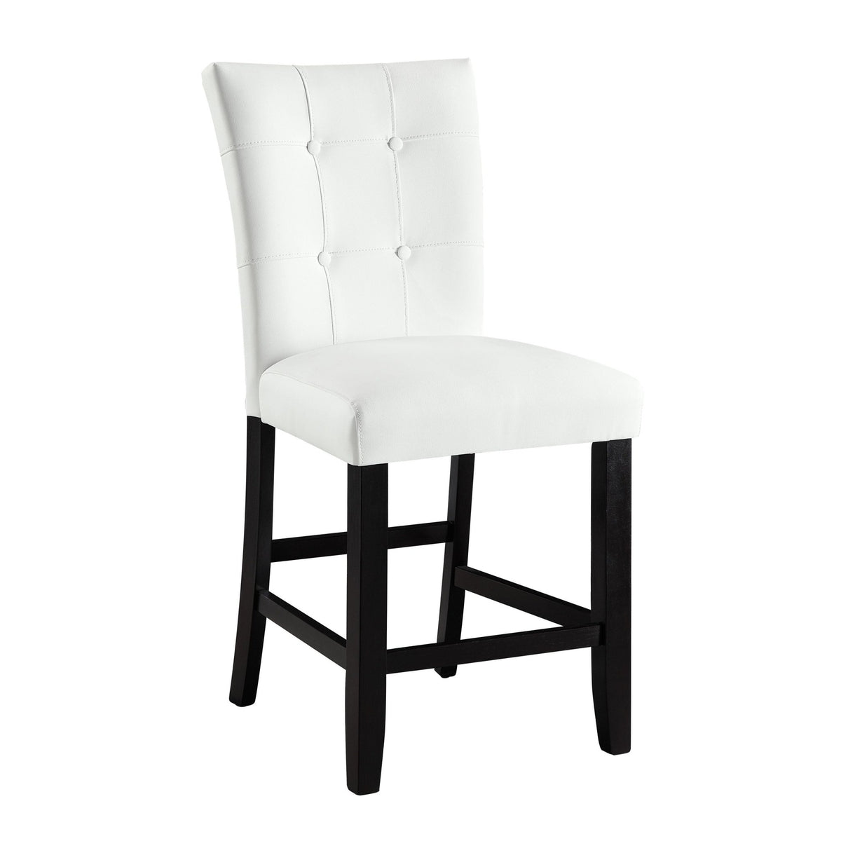 Hussein White Synthetic Leather & Black Finish Counter Height Chair (Set of 2) - 1st Choice Furniture Direct