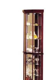 Huxley Cherry Finish Curio Cabinet (Corner) - 1st Choice Furniture Direct
