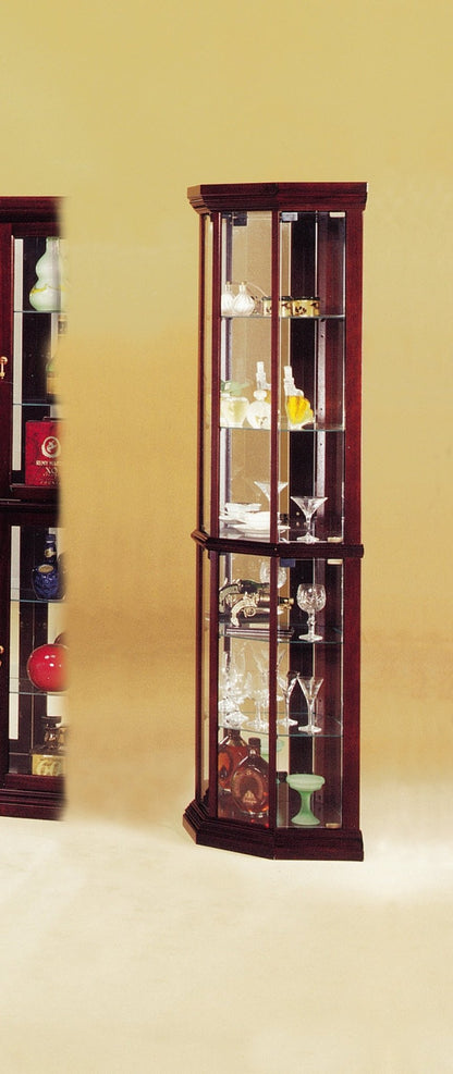 Huxley Cherry Finish Curio Cabinet (Corner) - 1st Choice Furniture Direct