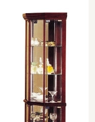 Huxley Cherry Finish Curio Cabinet (Corner) - 1st Choice Furniture Direct